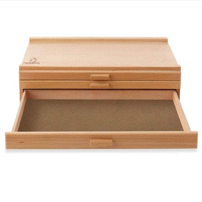 Wooden Multi-Drawer Art Supply Storage Box – Organizer for Pastels, Pencils, Brushes & Drawing Tools – 3, 4, 6, 10 or 12 Drawers